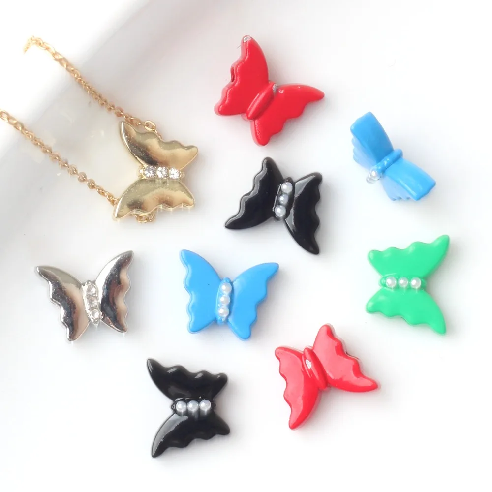 

10pcs Alloy Mini Color Animal Butterfly Pendant String Beads Charms For Jewelry Making Handmade DIY Bracelet Necklace Ornament