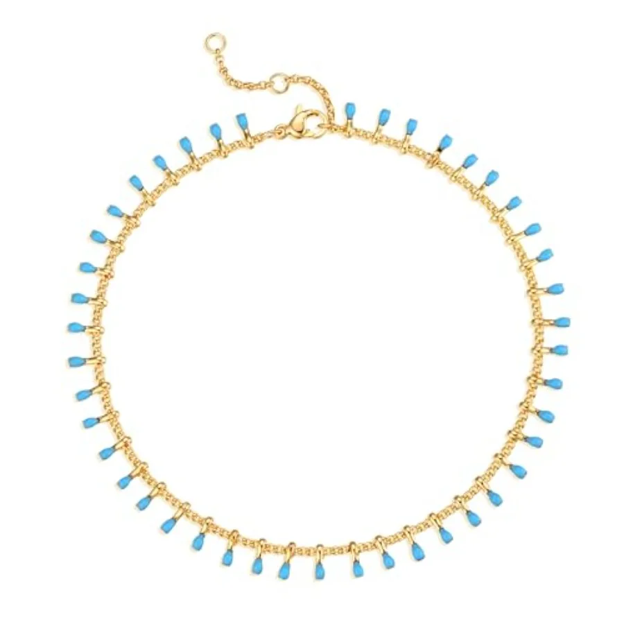 

Gold Anklets for Women 14K Gold Plated Tiny Bead Anklet Feet Chain Dainty Adjustable Cute Summer Beach Boho Anklets Jewelry Gif
