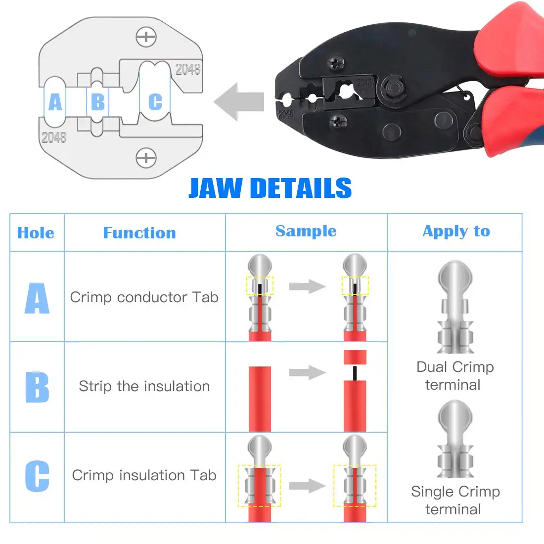 Imagem -05 - Ratchet Spark Plug Wire Crimper 180 90 Degree Straight Spark Plug Coil Terminals Conjunto For Crimping And Stripping Ignition Wire