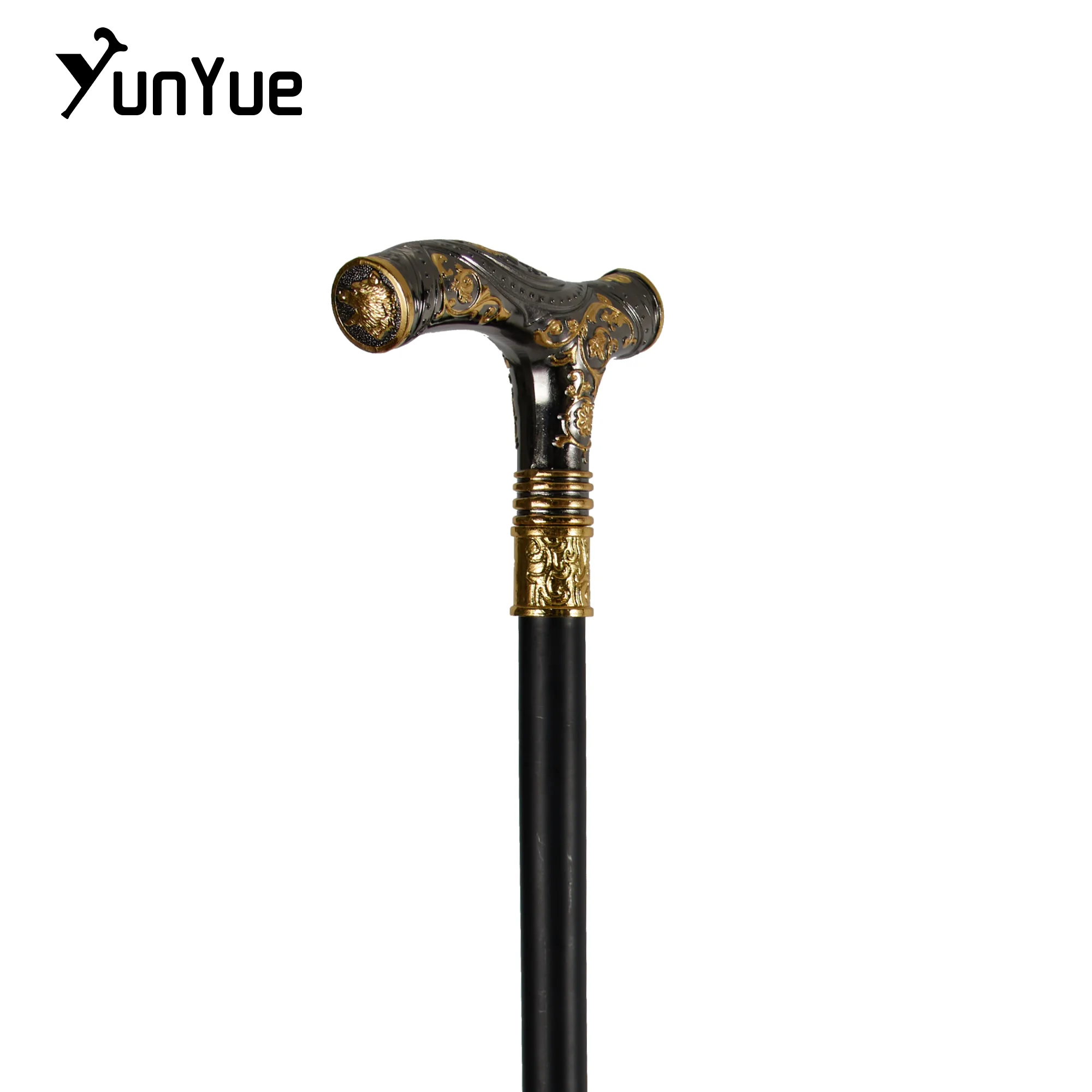 Orsi in oro nero Metalli intagliati Canna da passeggio Collezioni di gentiluomini Bastone da passeggio elegante alla moda Puntelli per film cosplay Canna da festa