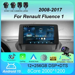Car Radio Android 15 Wireless Carplay Auto For Renault Fluence 1 2008-2017 Multimedia Player Navigation Stereo GPS Head Unit DSP