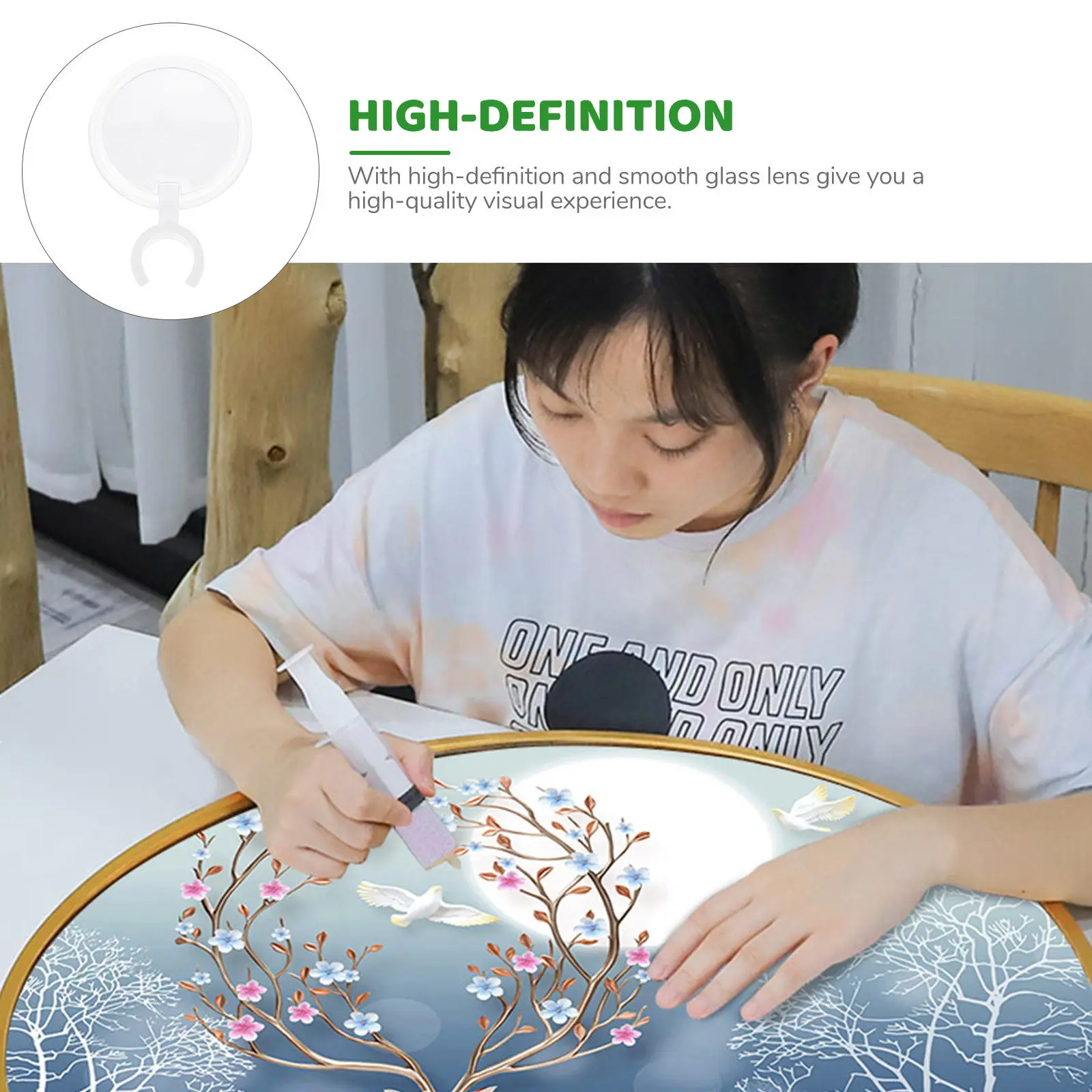 5Pcs Diamond Art Penholder Magnifier Acrylic Drill Pen Support Clip High-Definition Magnifying Lens for Rhinestone Embroidery