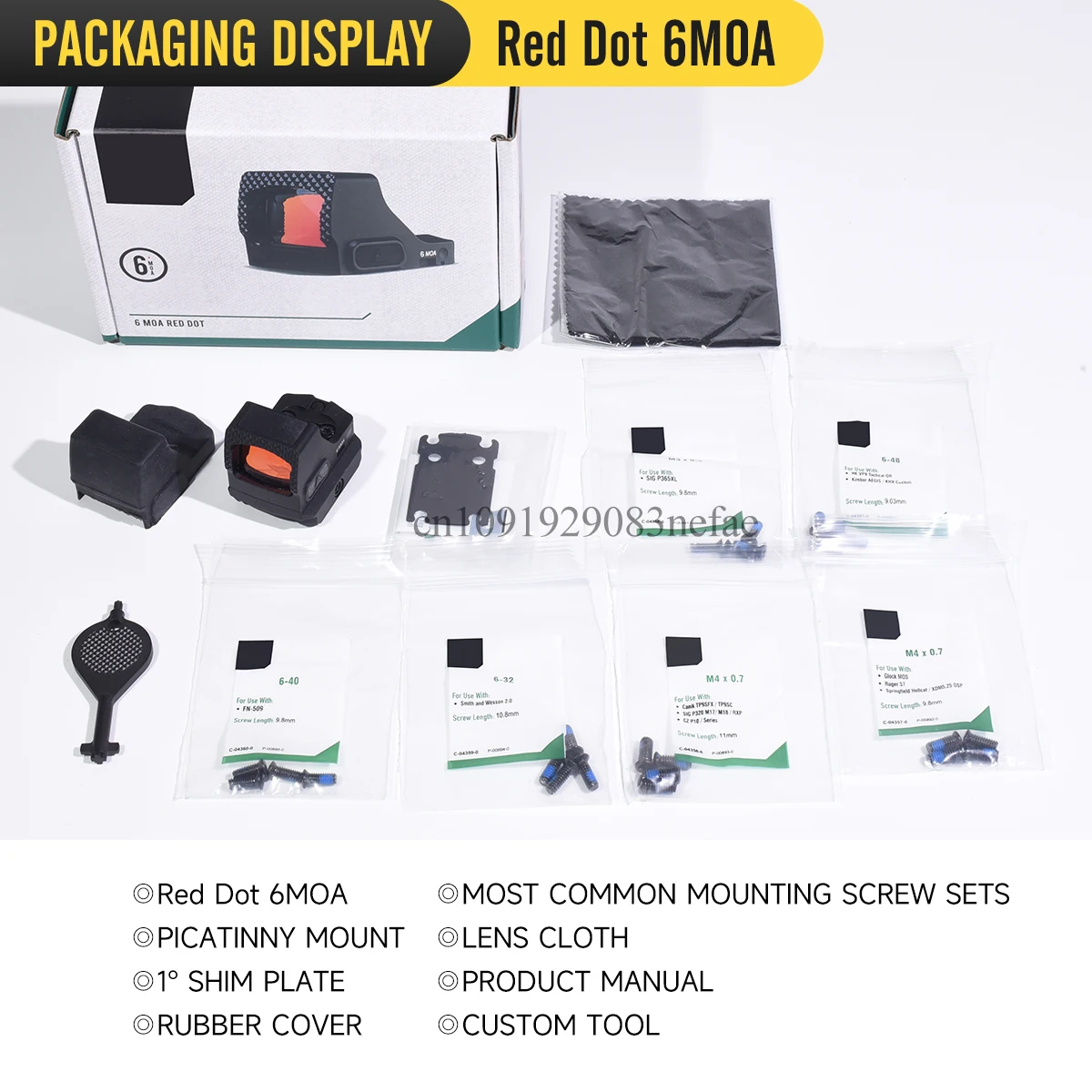 DF-CCW Red Dot Sight 6MOA Compact 1x20mm Optik Taktis Berburu Berkinerja Tinggi untuk Pistol RMS Footprint, dengan Tanda Asli