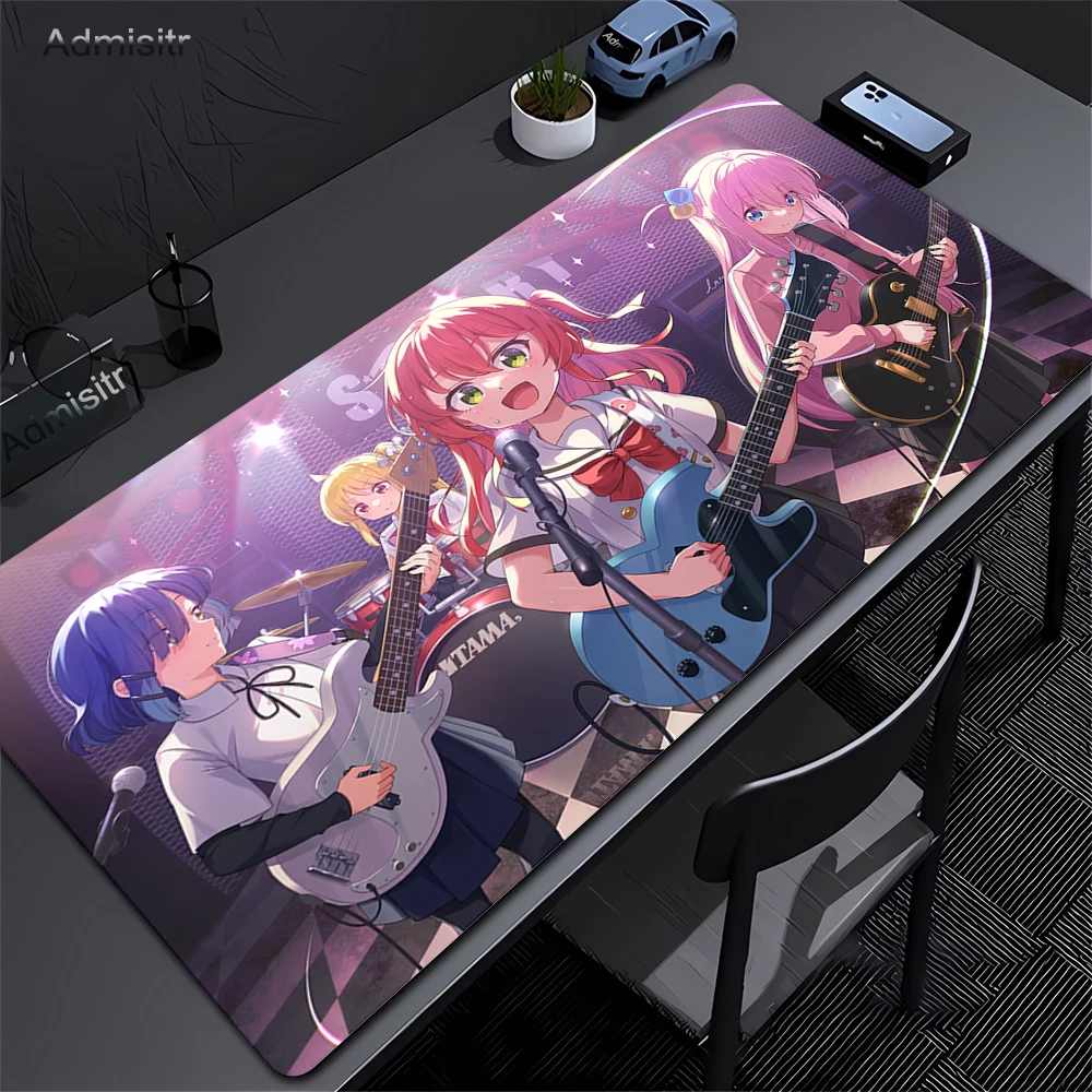 Tappetino per mouse XXL Bocchi The Rock Tappetino per computer da gioco di grandi dimensioni Tappetini per mouse con stampa HD Anime Gamer Bordo di bloccaggio Accessori antiscivolo