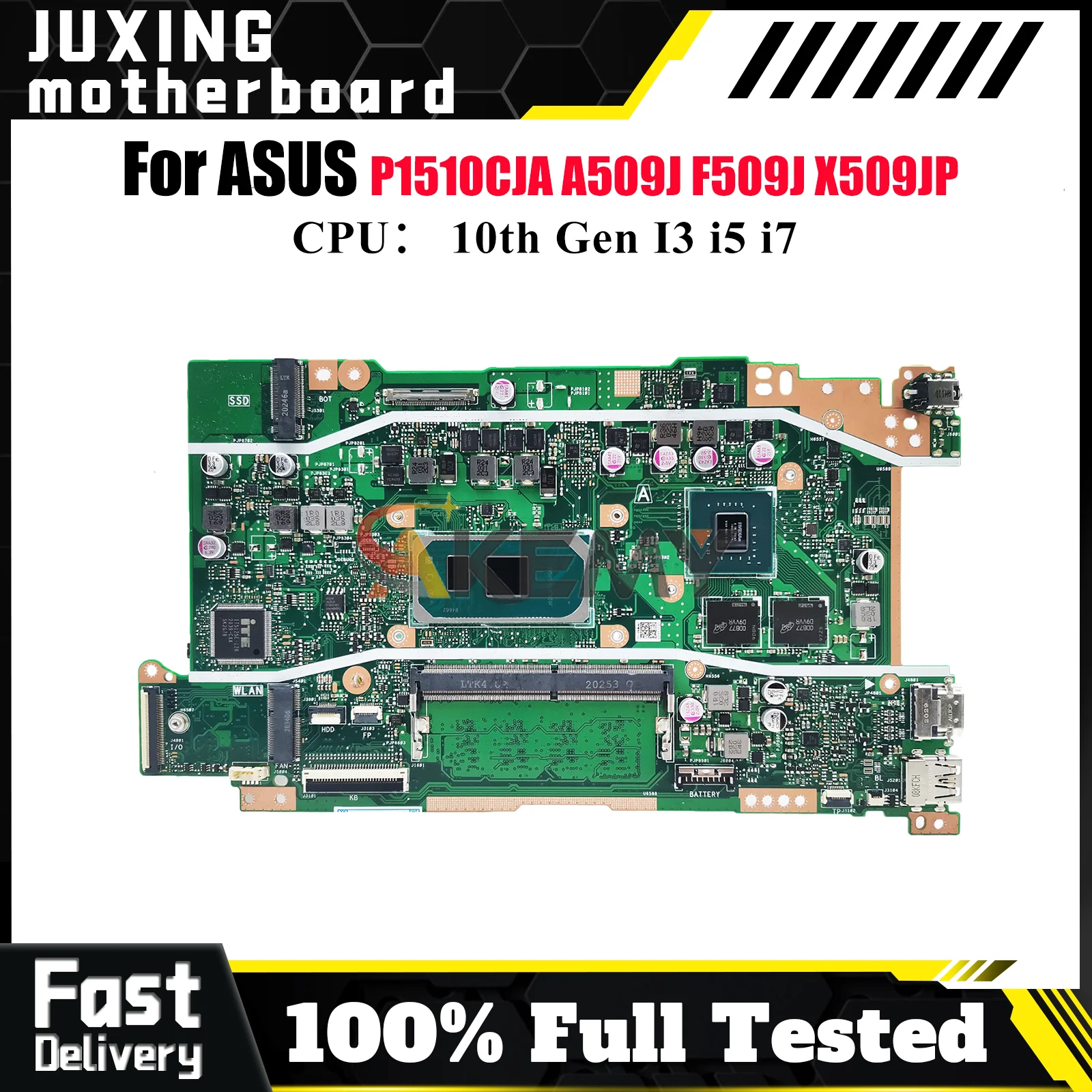 

X509JP Laptop Motherboard For ASUS X509JB P1510CJA X409J F409J Y4200J A509J R409J X509JP F509J A409J Mainboard 10th Gen I3 i5 i7