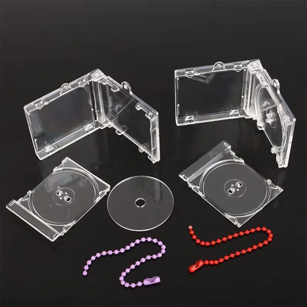 

New DIY Mini CD Keychain CD Player Commemorative Album Blank Album Keyring Acrylic Idol Peripheral Key Holder Bag