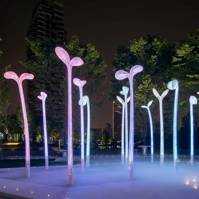 Customized Large Sculpture Flower Bud Landscape Light Square Scenic Spot Intelligent Control Luminous Outdoor Lighting