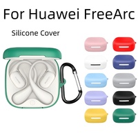 Silicone Earphone Case For Huawei Free Arc freeArc Soft Protective Cover with Hook Headphone Accessories Shockproof Case