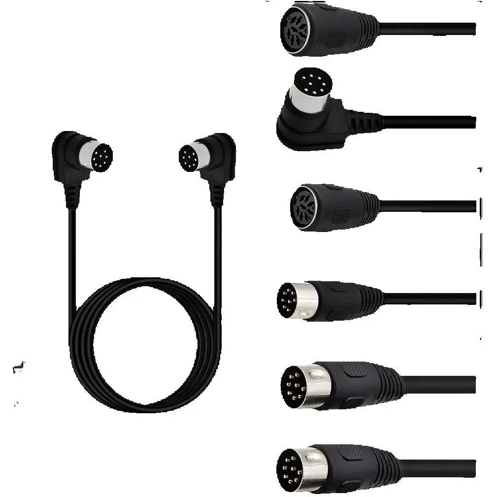 UXG MIDI 8 Pin Din Stecker auf Stecker 8pin Stecker Buchse Lautsprecher Audio 90 Grad rechtwinklig Doppelwinkel L-förmiges Kabel 0,5 m 1 m 3 m 5 m