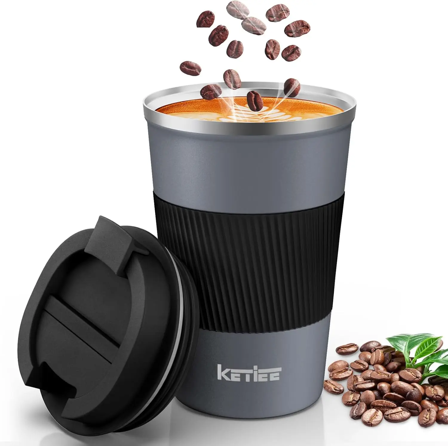 

Travel Coffee Mug Spill Proof 12oz, Insulated Reusable Coffee Cups with Seal Lid, Vacuum Stainless Steel Travel Mug