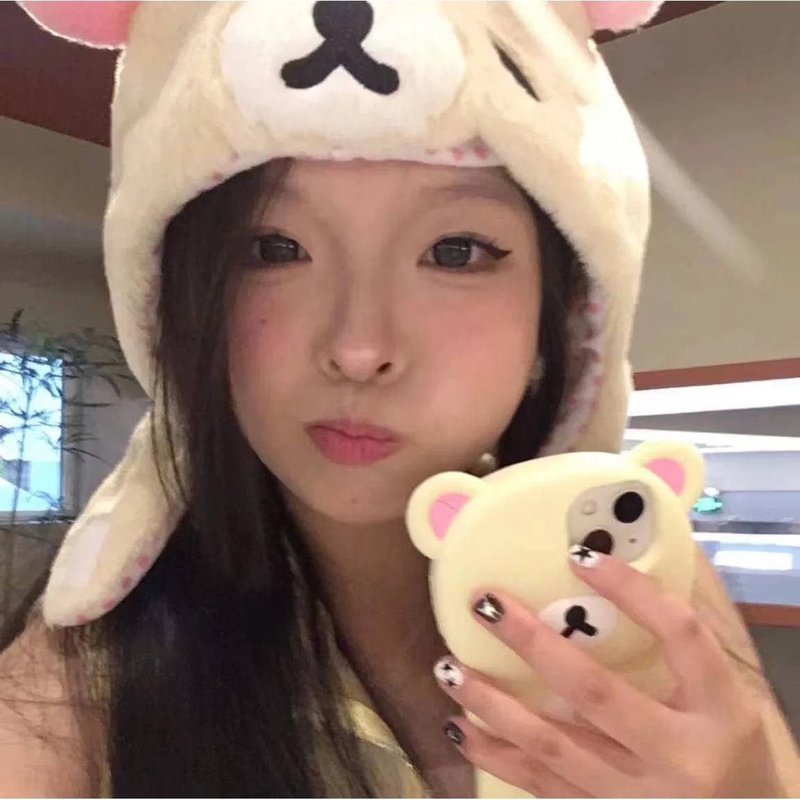Kawaii Rilakkumaa Korilakkumaa Bear Plush Ushanka Hat Cute Winter Warm Hat For Women Girls Boys Kids Cartoon Anime Cap Gorras