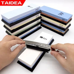 TAIDEA Double sided Whetstone sharpening stone Angle guide Kitchen sharpening system knife sharpener 180-8000# white alundum