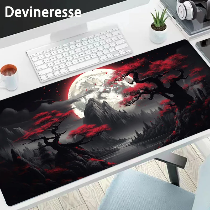 Darkness Red Moon Large Gaming Mouse Pad Office Desk Mat Computer Keyboard Pad Birthday Holiday Gift Men Boyfriends Sons Boys