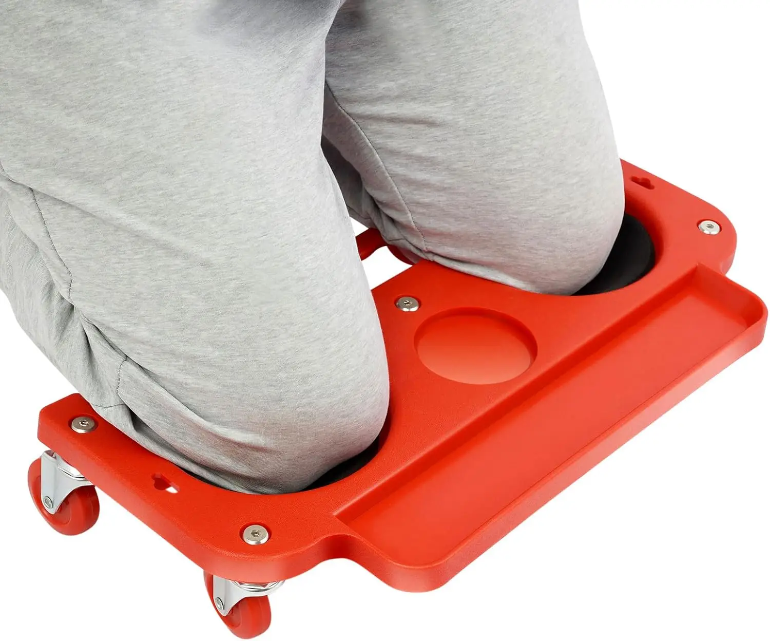 

Rolling Knee Pads Creeper with Wheels, Rolling Knee Dolly with Foam Cushioned Knee Cups for Auto Repair Flooring Garage Use