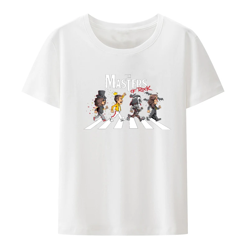 The Masters Of Rock Funny Graphic Letters Interesting Print T-shirt Streetwear Otaku Street Fashion Lovely Camisa Trending Slim