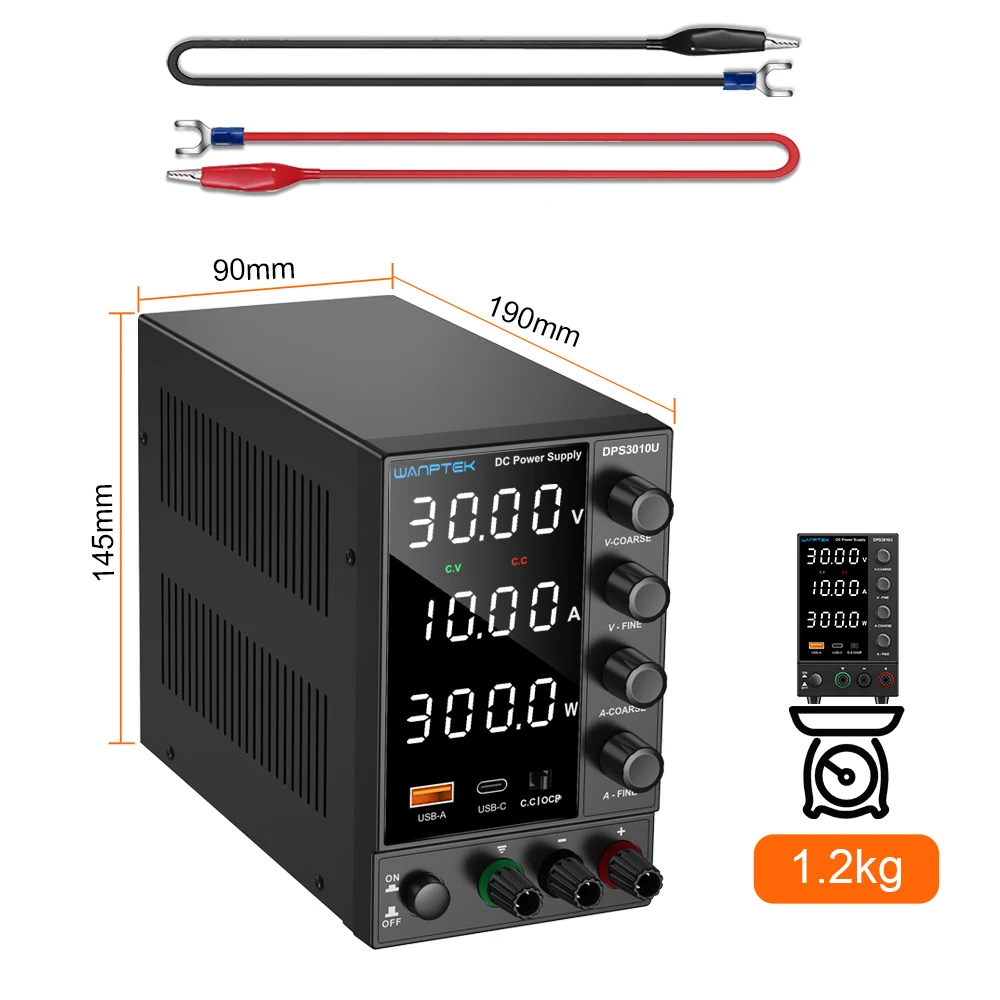 Wanptek 30V 10A DC Power Supply Adjustable Digit Display Laboratory Power Supplies Voltage Regulator 60V 5A 120V 3A Repair