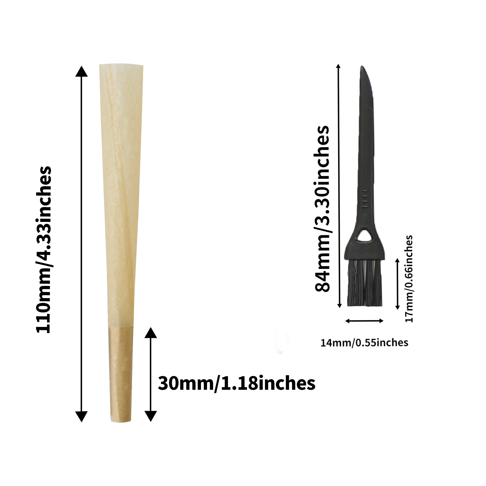 Bandeja rodante de bambú para cigarrillos, Mini superficie rodante de madera con 1 cono preenrollado y 1 cepillo de limpieza