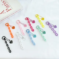 DIY love chain keychain pendant accessories small fresh color open ring chain earphone cover backpack decoration