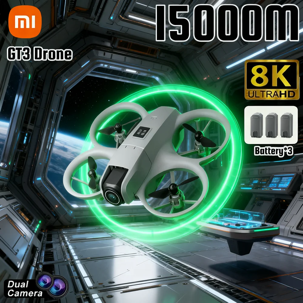Xiaomi GT3 Mini 8K Профессиональный дрон с двойной камерой для предотвращения препятствий GPS Бесщеточный двигатель 3 батареи FPV Квадрокоптер 4K Дроны
