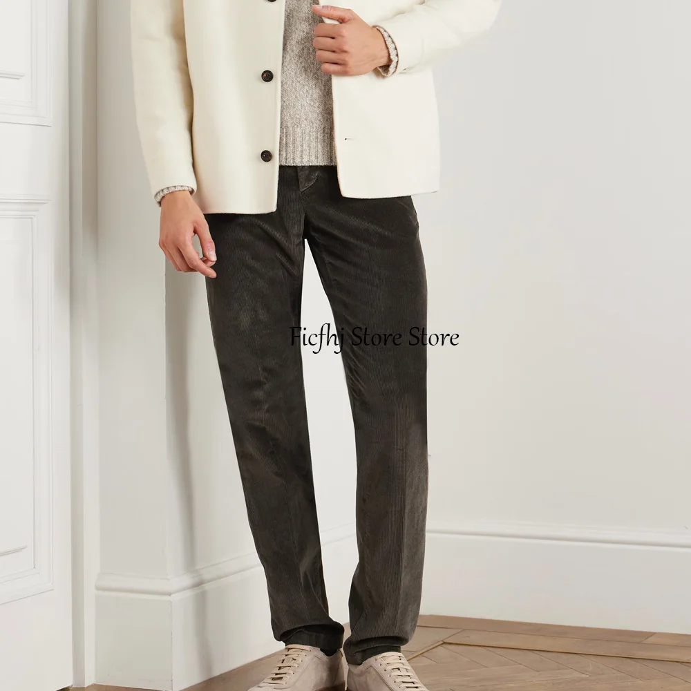 

Повседневные брюки, классические мужские брюки, прямые брюки для мужчин, брюки из вельветовой ткани, рабочая одежда пошив