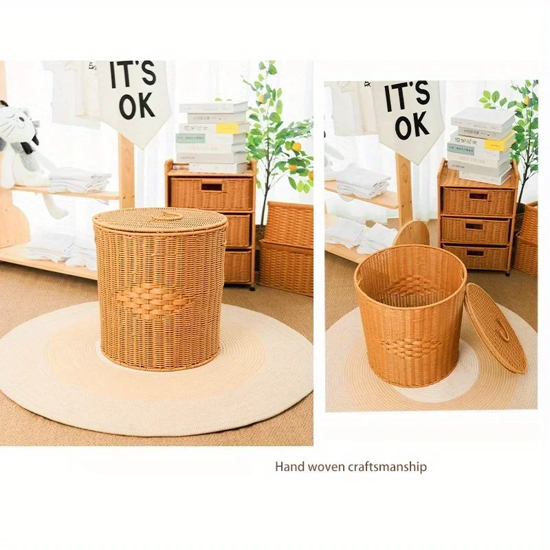 

Office storage buckets woven from rattan, living room toy and miscellaneous storage baskets, dirty clothes baskets