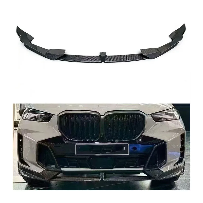 New High-quality Carbon Fiber MP Style Front Lip & Bumper Splitter for 23-series for G05 X5 LCI Bolt-On with Exhaust Cutouts