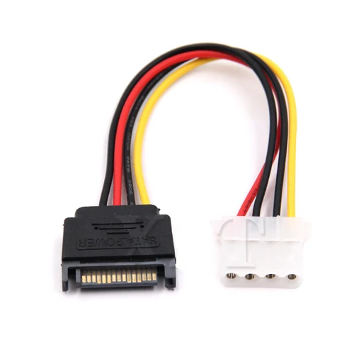 Imagen 2 del producto Cable de alimentación Molex IDE de 4 pines a SATA de 15 pines, Cable de extensión SATA macho a hembra, adaptador de Cable de alimentación de disco duro para PC
