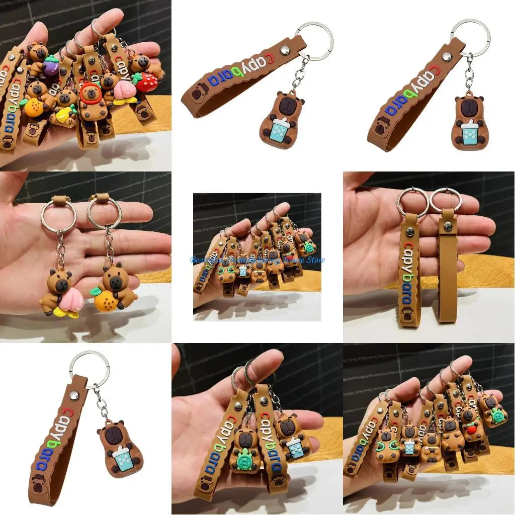 E56A Random Pattern Animal Keychain Pendant Soft Rubber Charm For Backpack Keys Gift Exchange And Collectors