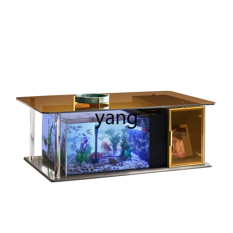 

LH light luxury tempered glass coffee table fish tank household simple fish farming integrated coffee table
