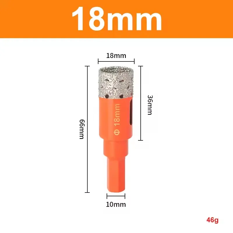 1 Pc 18-68 Mm Diamantgesoldeerde Kern Droge Boor Voor Porseleinen Tegels Marmer Glas Graniet Gat cup Saw Cutter Accessoires Snijden