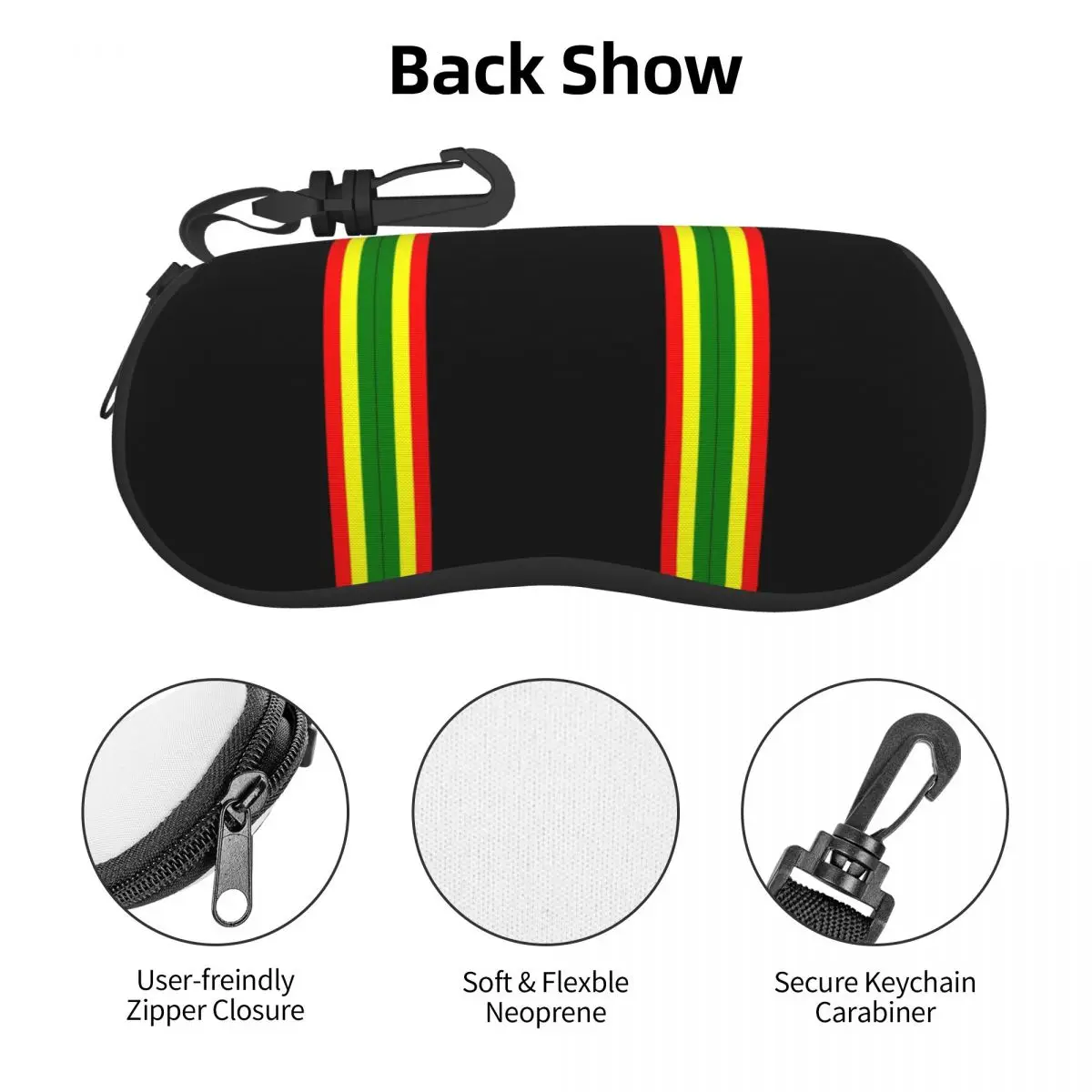 Rasta Streifen Rasta Farbe Muschel Brillen etui Frauen Männer Mode Brillen etui Sonnenbrille Box Beutel