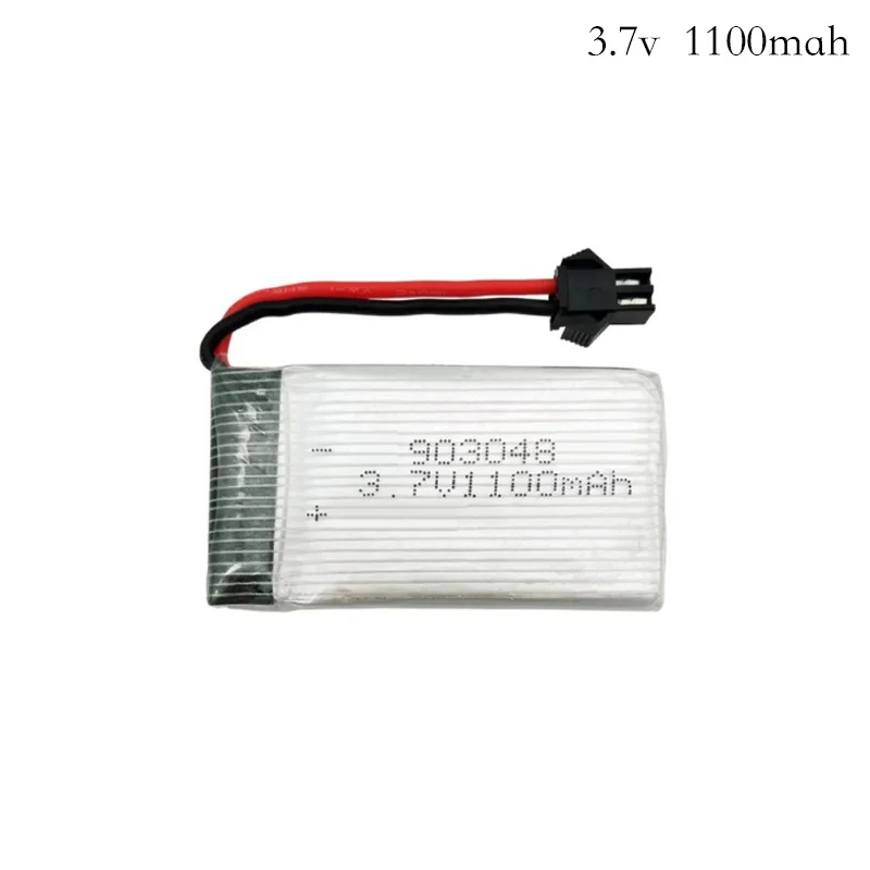 3.7V 1100mAH 20c Lipo Battery For X5SC X5SW T04 F28 HuanQi 859B Remote control helicopter batteries Li-po battery 903048 SM pulg