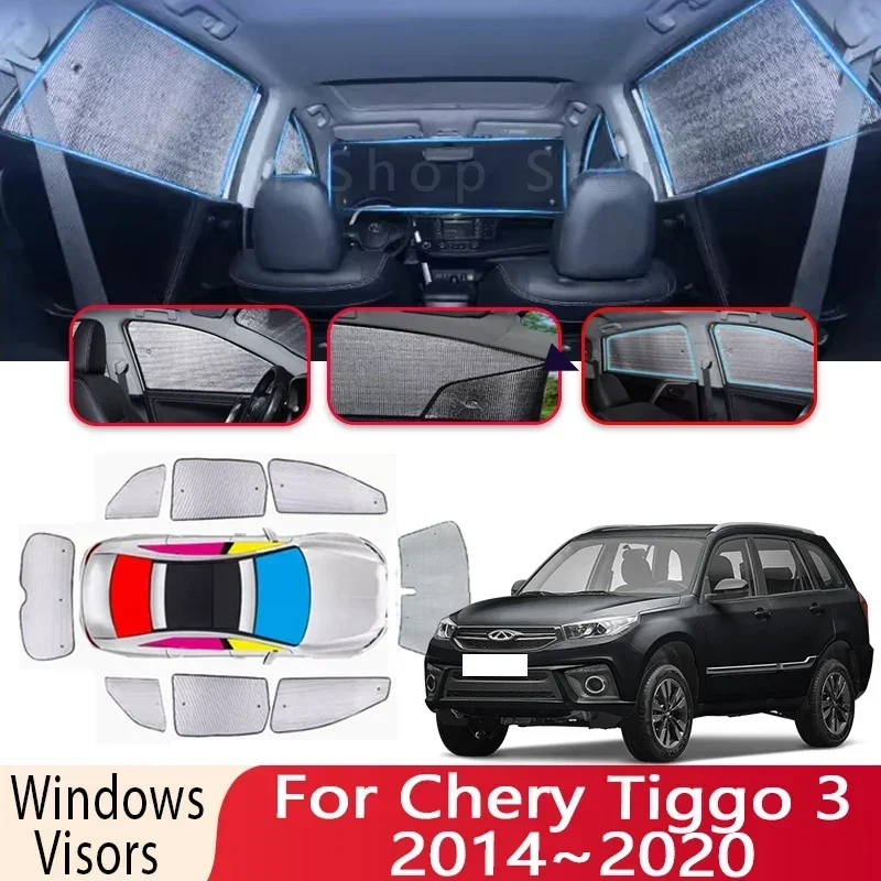 Sun Shade For Chery Tiggo 3 Vortex Tingo 2014~2020 Car Windshield Sunshade 8X Heat Insulation Auto Parts Sun Visor Accessories