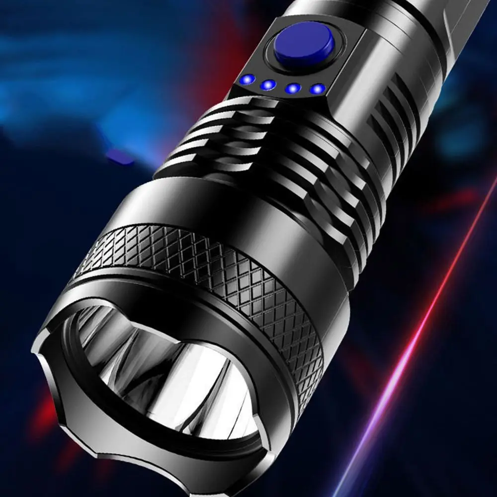 Multifunctional Super Bright Flashlight Long-Range USB Charging Torch LED Spotlight Camping Lighting Outdoor