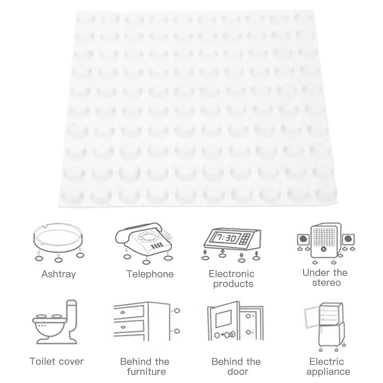 100 Pcs Bumpers Visually Impaired Assist Patch Small Clear Dots Cabinet Door Anti-collision Stickers Low Vision Aids White