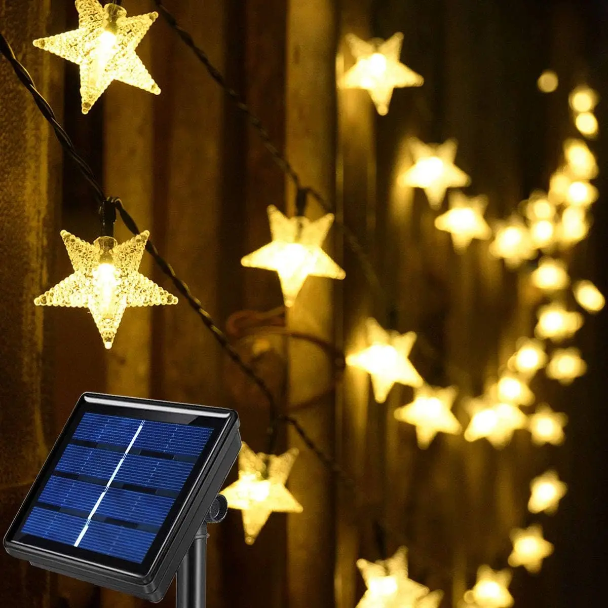 Solar Powered Star String Lights 8 Modes Twinkle Fairy Lights Waterproof for Lawn Landscape Christmas Decoration 50LED