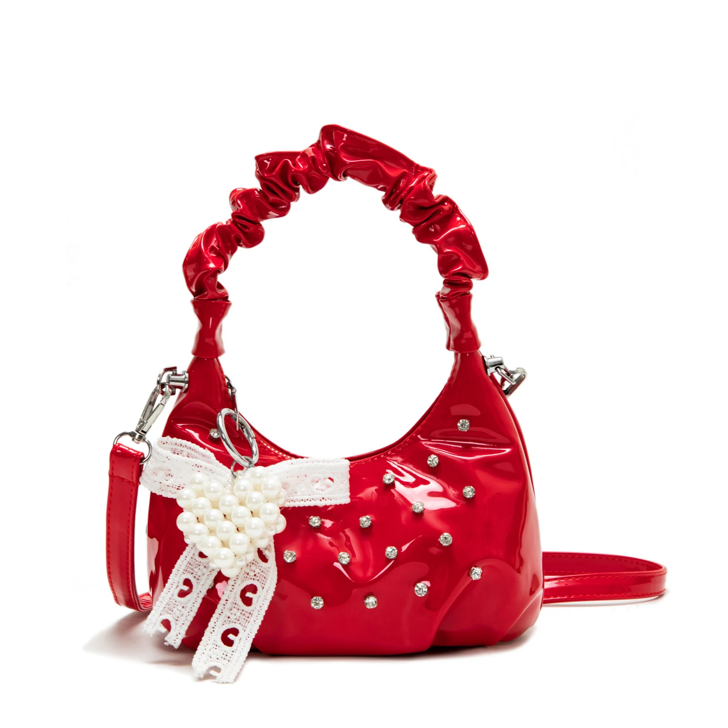 حقيبة سحابة مطوية باليد على الطراز الغربي مرصعة بالألماس حقيبة ساعي محمولة باليد 2025 حقيبة صغيرة جديدة للجوكر عالية الجودة #1