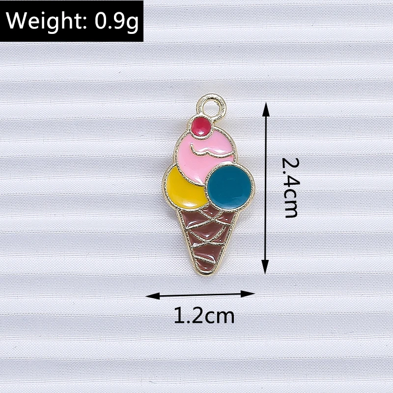10 Stück Mix süße Sommergetränk Charms Emaille Eis Popsicle Charms Anhänger für Schmuckherstellung DIY Ohrringe Halskette Handwerk Geschenk – Detail 8