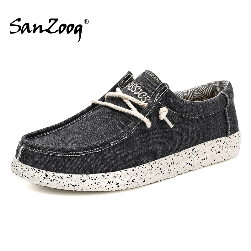 Dude Shoes Men Canvas Shoes Summer Casual Loafers Men\'s Moccasins Breathable Comfortable Plus Big Size 48 49 50