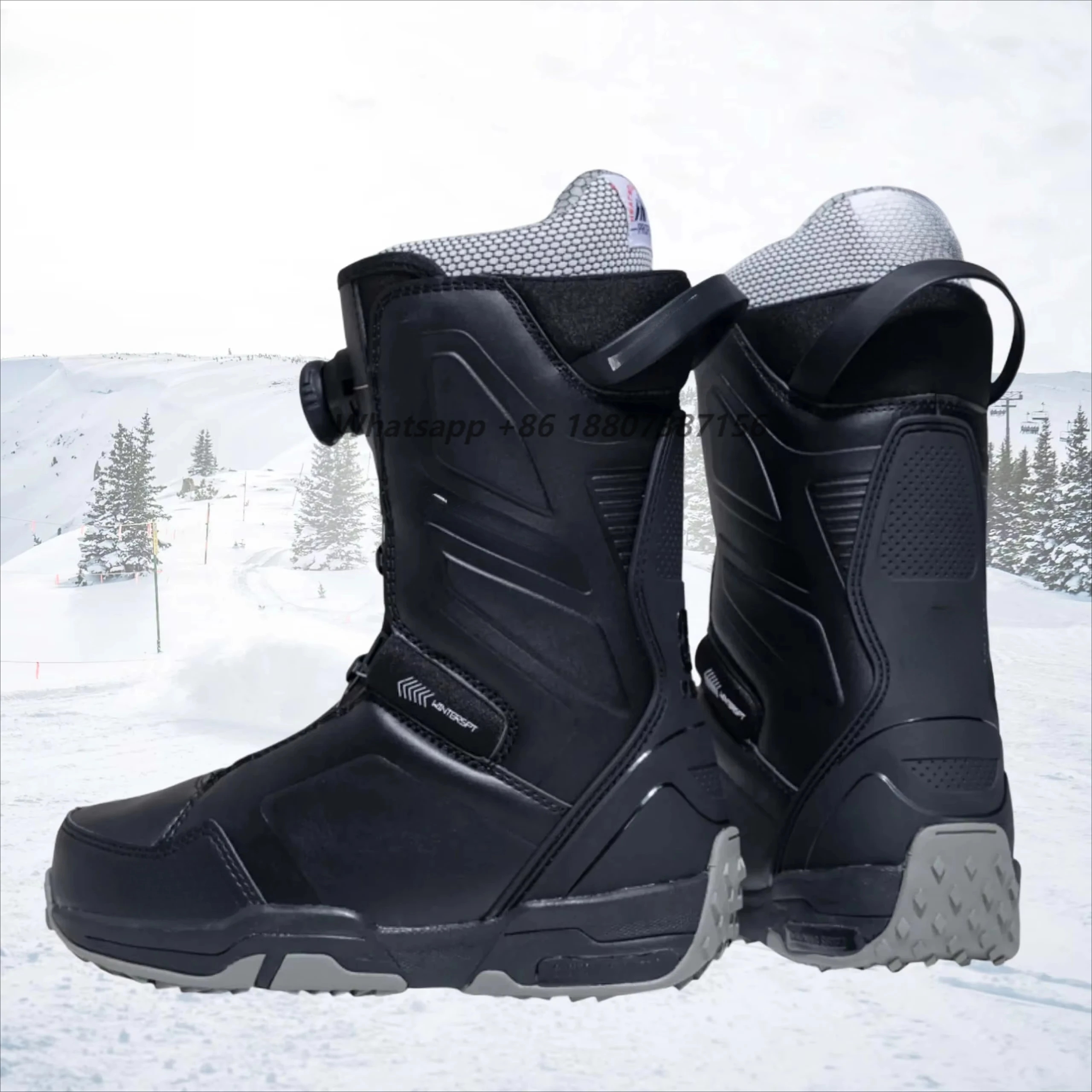 

WS BASE TEAM Unisex Freestyle Waterproof PU Upper EVA Cushioning Rubber Sole All-Mountain Winter Snowboard Boots