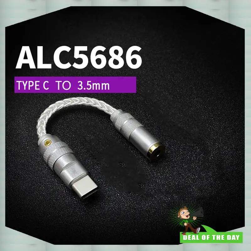 24-Hour Delivery ALC5686 USB Type C Earbuds DAC Headphone Amp With 3.5Mm Output Snr124db PCM 32Bit/384Khz For Android Window