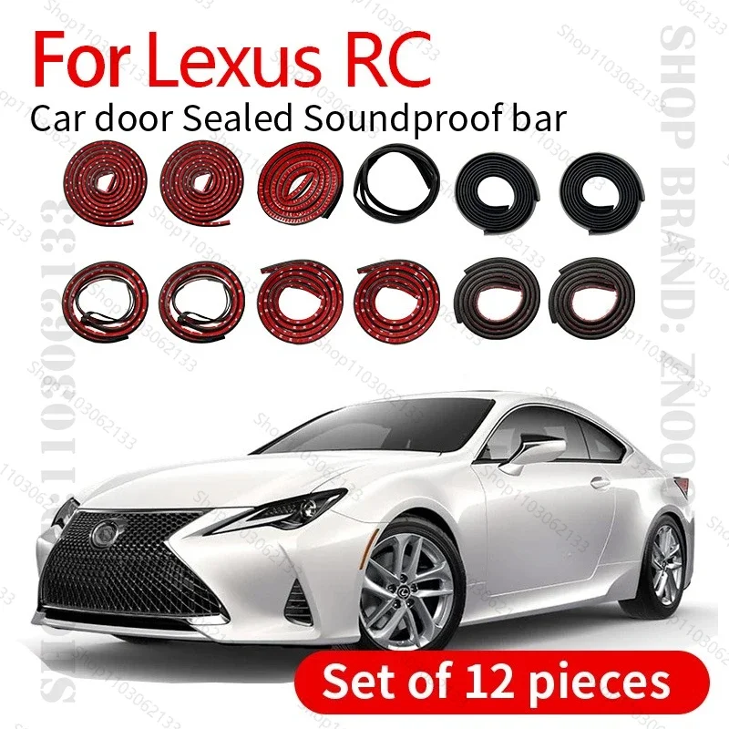 Car Door Seal Strip Rubber Double Layer Sealing Protector Soundproof Strip Dustproof Seal Strip 12PCS Set For Lexus RC XC10/XC10