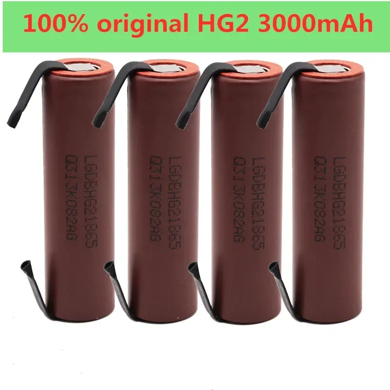 Kostenloser Versand wiederauf ladbare Batterie Original 3,7 V hg2 3000mah Hochleistungs-Hochentladungs-Hochstrom-DIY-Nickel