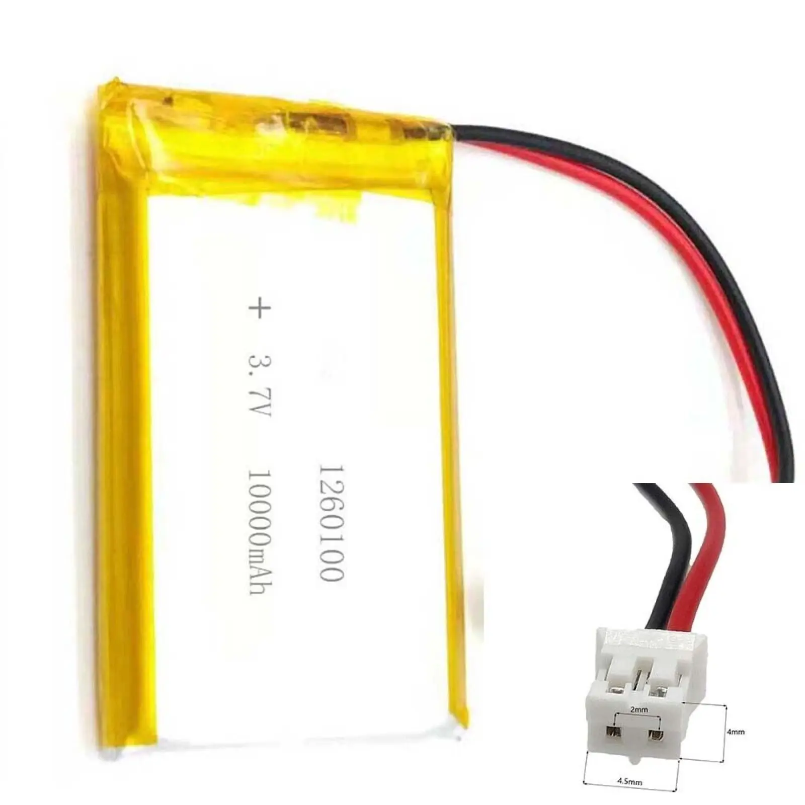 

3.7V 10000mAh 1260100 Li-Polymer Li Battery JST-PH 2pin 2.0 For TABLET MP3 LAPTOP MOBILE POWER GPS SMART WATCH CAMERA POWER BANK