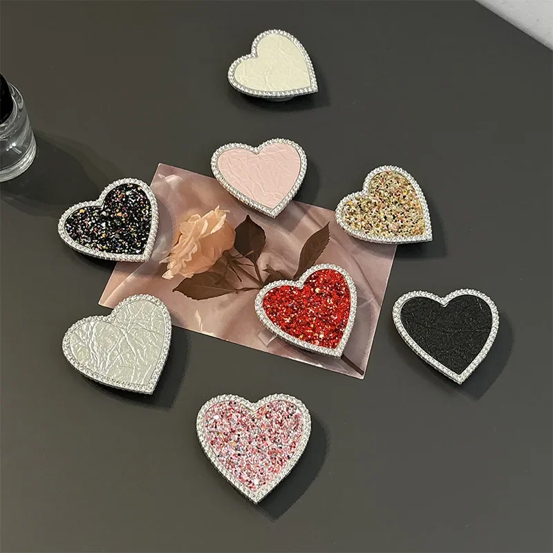 

Luxury Rhinestone Love Heart Holder Bracket Universal Smart Tok Bracket For iPhone Samsung Korean Foldable Griptok Stand Socket