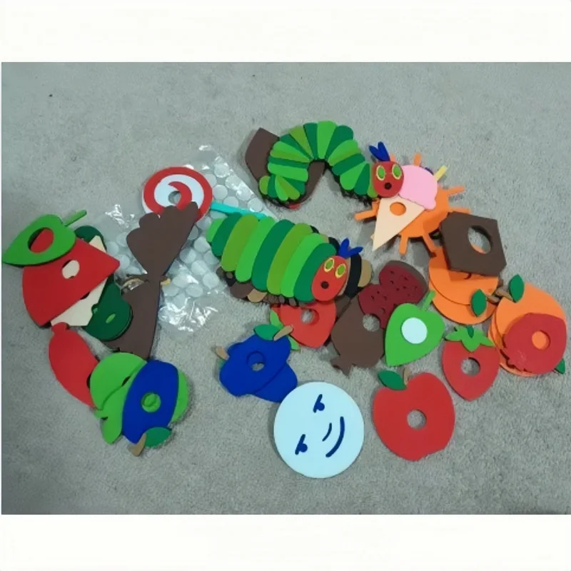 

New Hungry Caterpillar Performance Props Felt Toys English Picture Books Teaching Aids Open Classes Children Gifts Triangle