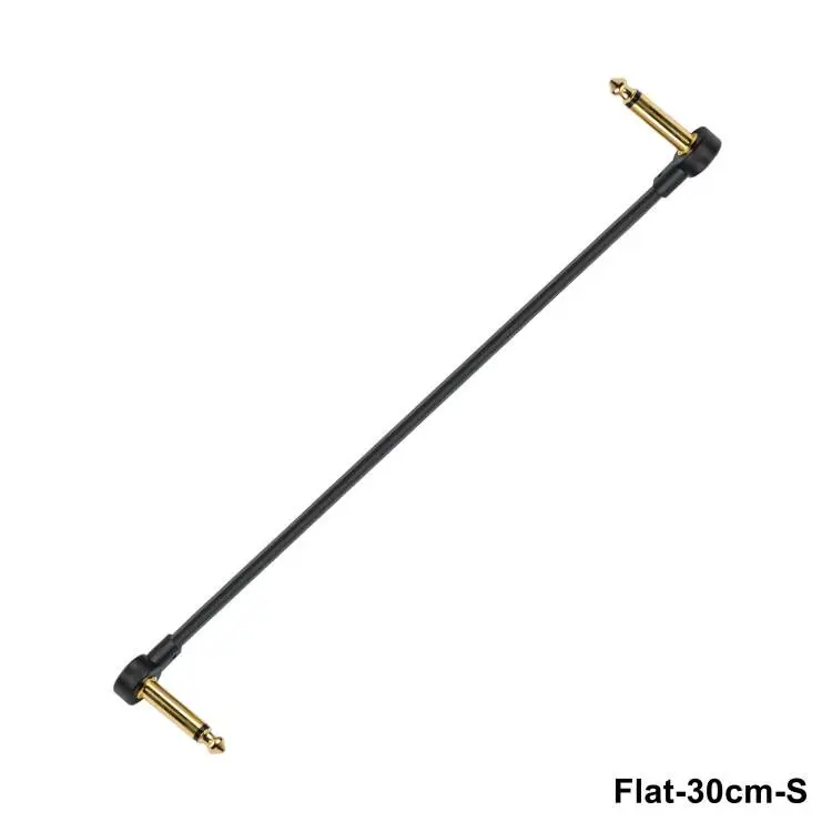 Pro-C Gold Audio 6.35mm Mono Right Angle Plug Instrument Flat Patch Pedal Cable for Instrument Guitar Bass Effects Pedalboard