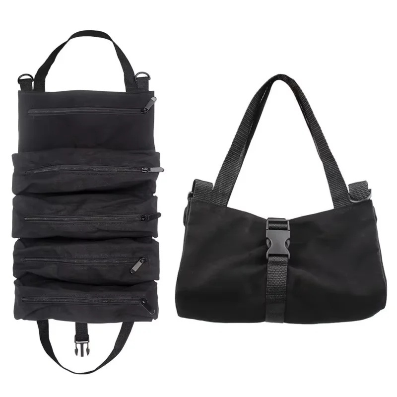 

Сумка-органайзер для инструментов, 5-карманный холщовый органайзер для инструментов, складной чехол для гаечных ключей, многофункциональная сумка для хранения инструментов для электриков