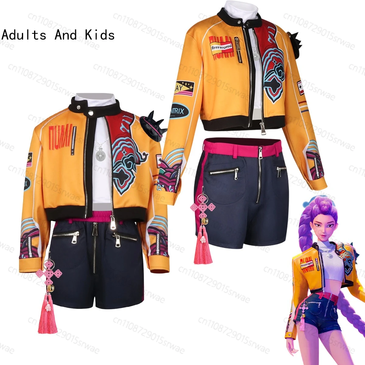 

Roleplay Adults And Kids Outfits KPOP Demon Hunters Gothic Uniform Stage Clothing Rumi Anime Movie Cosplay Costume