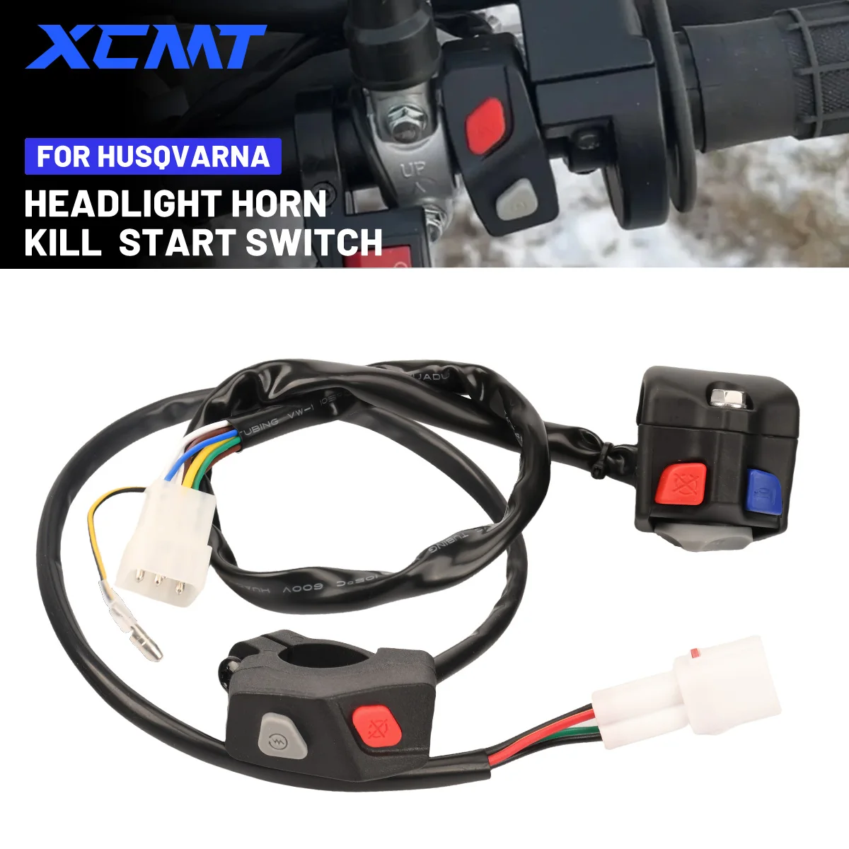 

Motorcycle Electric Flameout Starter Stop Horn Kill Switch High Low Lights Switch Button For Husqvarna TE FE TX FX KTM EXC-F XCW